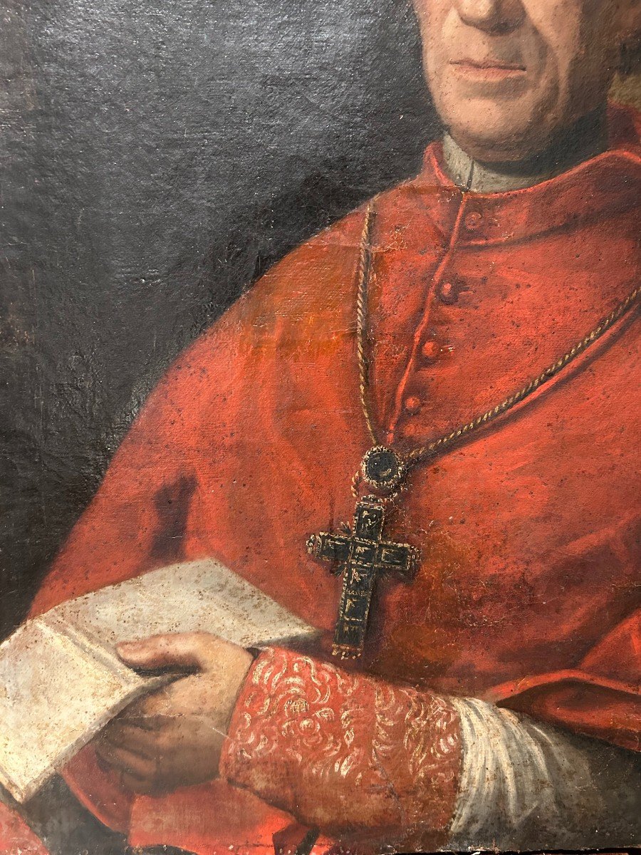 Ritratto del cardinal Caracciolo, olio su tela fine XVII, primi XVIII.-photo-1