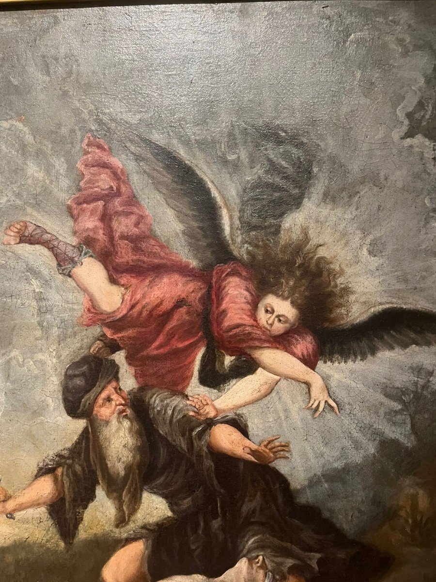 Sacrificio d'Isacco - olio su tela di scuola toscana, 2a metà del XVII secolo-photo-3