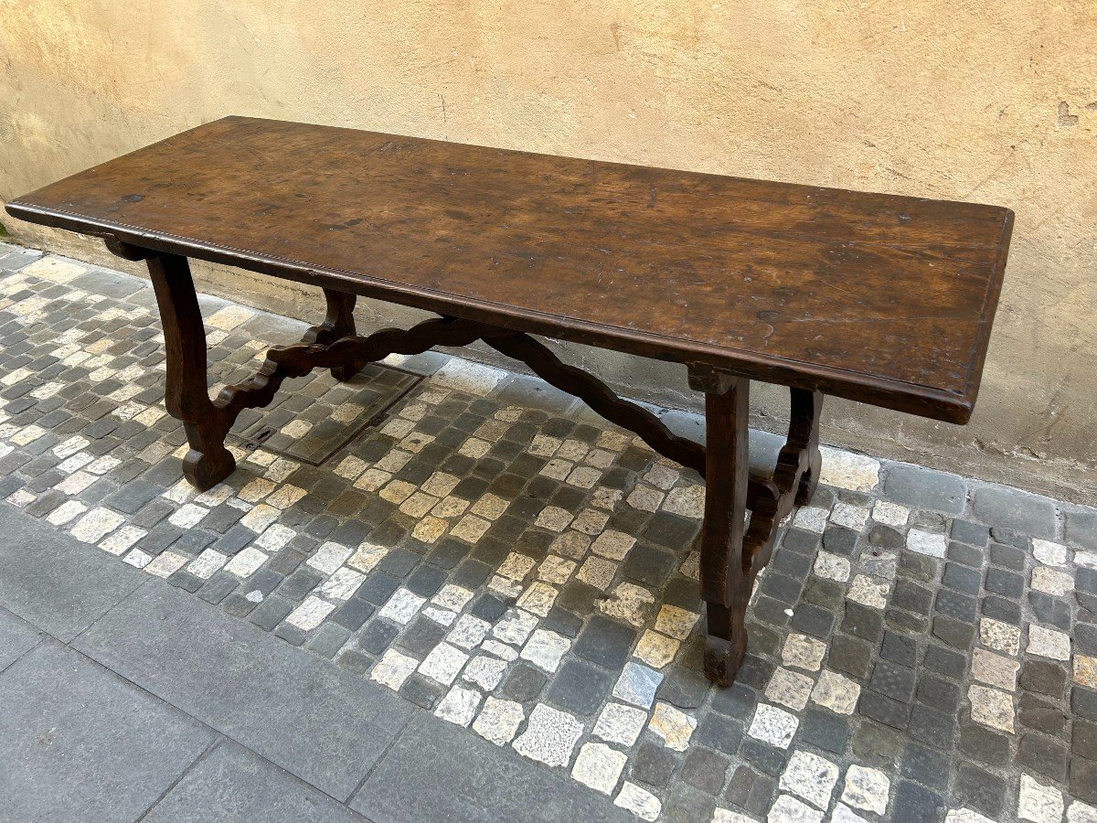 Tavolo rustico del '700 a lira.-photo-1