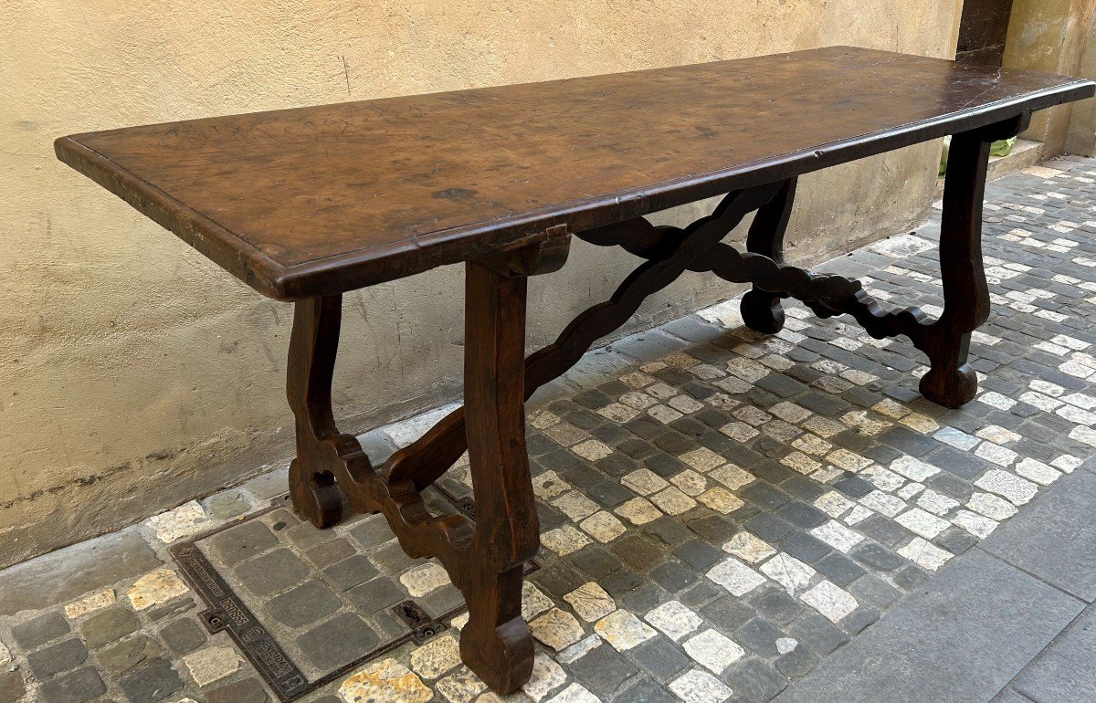 Tavolo rustico del '700 a lira.-photo-2
