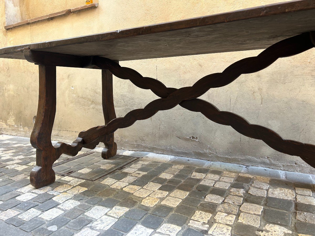 Tavolo rustico del '700 a lira.-photo-3