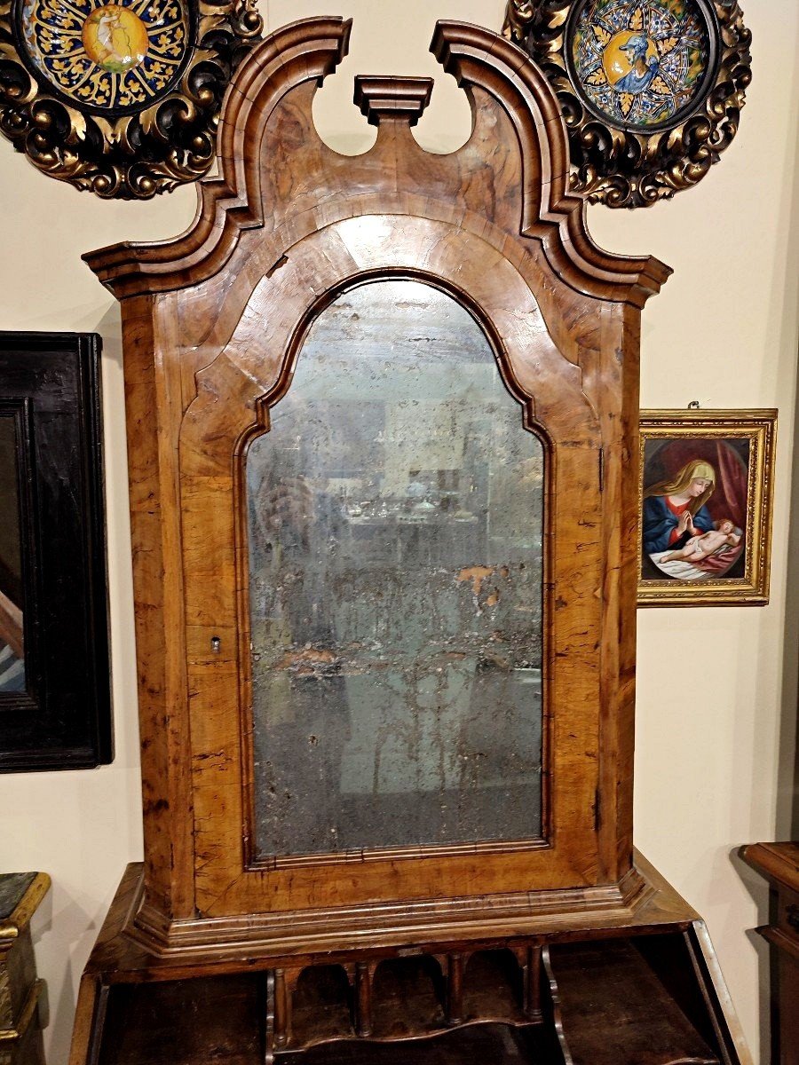 Splendido trumeau veneto Luigi XV in bella radica di noce (83cm x 49cm x 220cm H)-photo-1