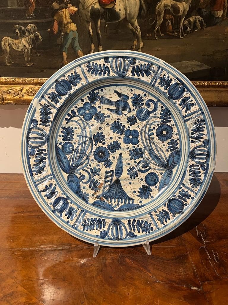 Raro piatto in ceramica di Teruel del XVII secolo. Diametro 40 cm.-photo-4