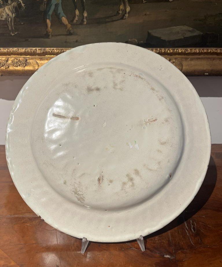 Raro piatto in ceramica di Teruel del XVII secolo. Diametro 40 cm.-photo-1