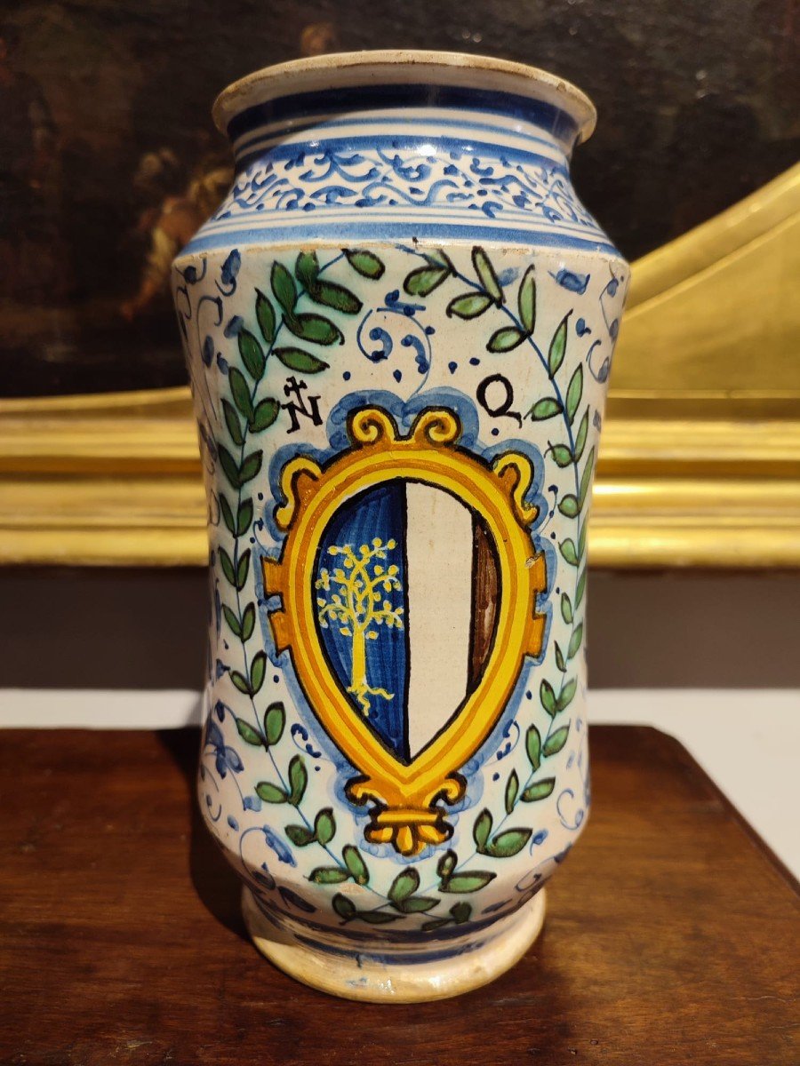 Albarello di Montelupo fiorentino con stemma della Rovere,  prima metà del XVI secolo.-photo-2