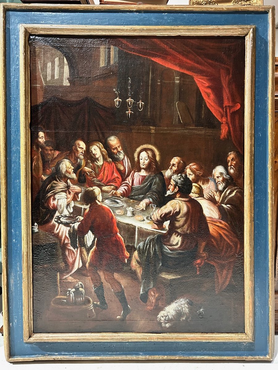"Ultima cena", scuola dei Bassano del XVII secolo.