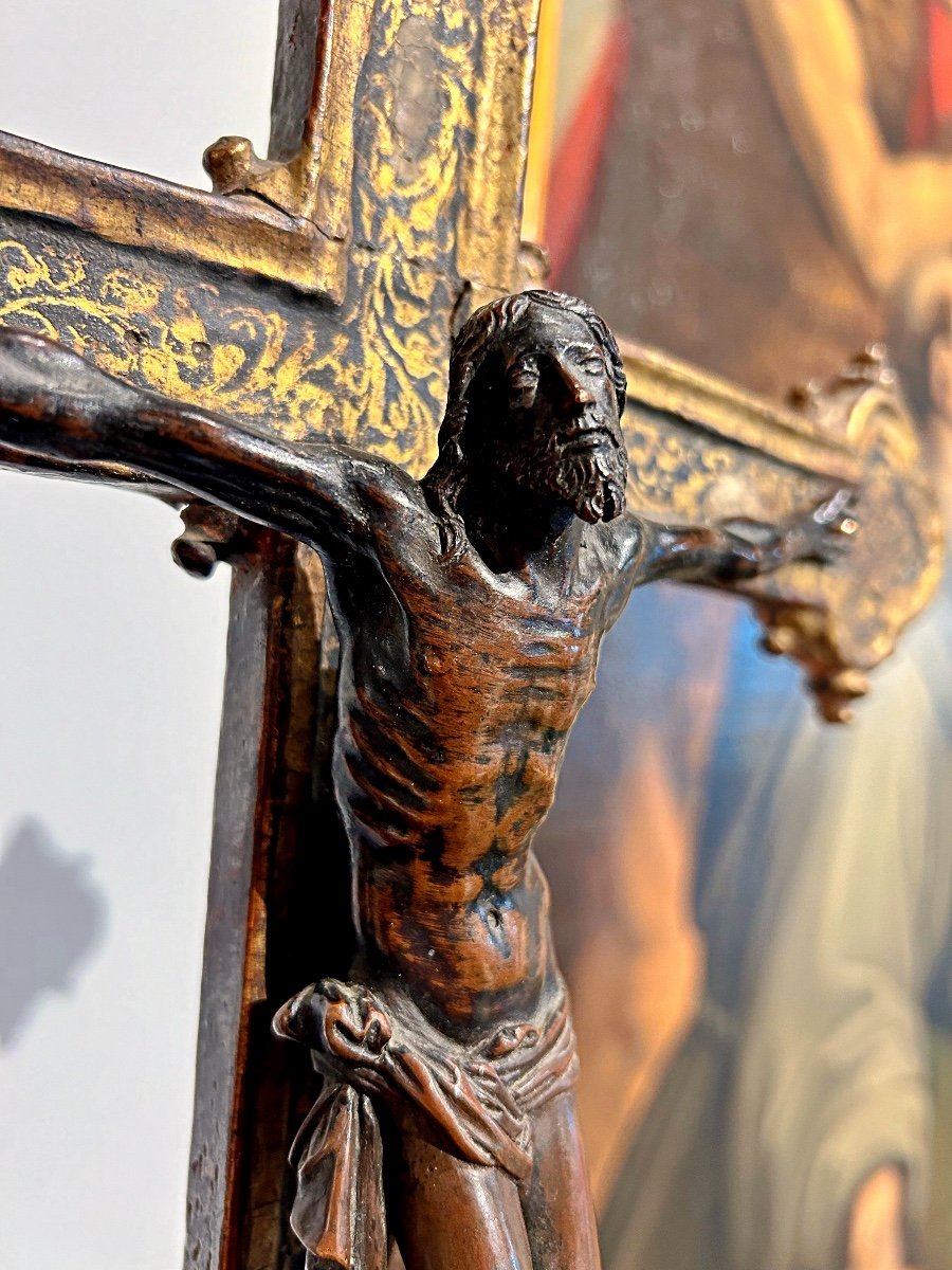 "Cristo vivo" bronzo di Antonio Susini e atelier, su croce astile '500esca.-photo-4