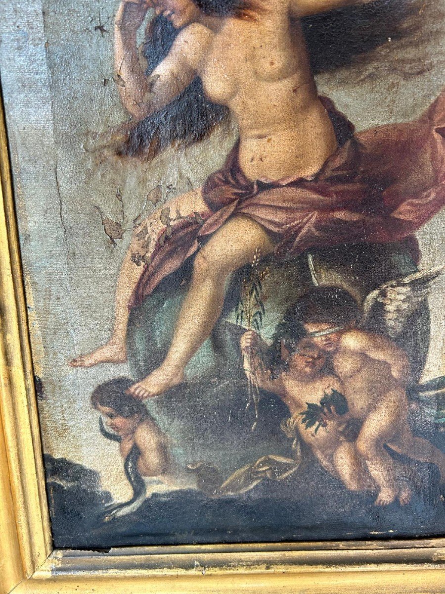 Allegoria della fortuna, olio su tela fine XVII, primi XVIII secolo.-photo-3