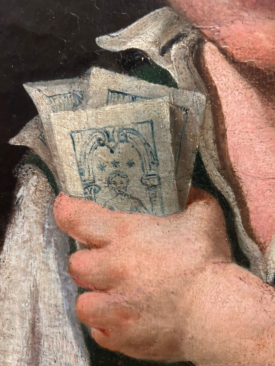 Fanciullo con tarocchi, prima metà del XVIII secolo. Attr a  Gaspare Traversi -photo-4