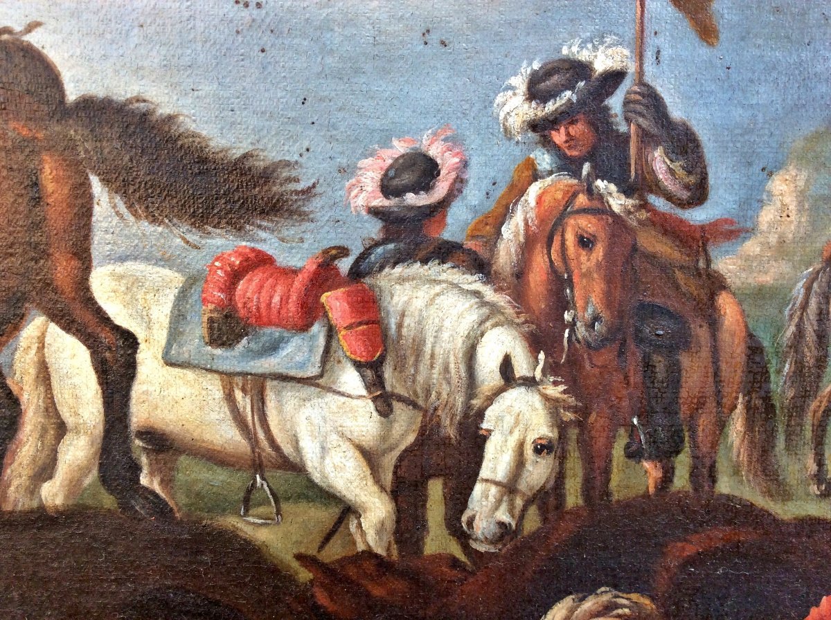 "Ritiro dalla Battaglia" attr.le a Christian Reder (Lipsia 1656 - Roma 1729)-photo-4