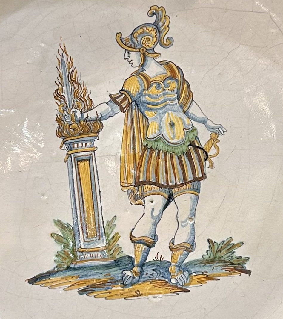 Importante "bianco" di Deruta con figura di Prometeo della seconda metà del XVI secolo.-photo-2