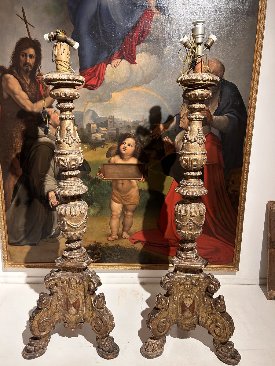 Importanti candelieri romani da palazzo, dei primissimi anni del seicento-photo-2