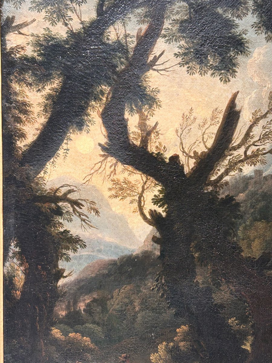Aurora nella campagna laziale con viandanti e personaggi della seconda metà del XVII secolo.-photo-4