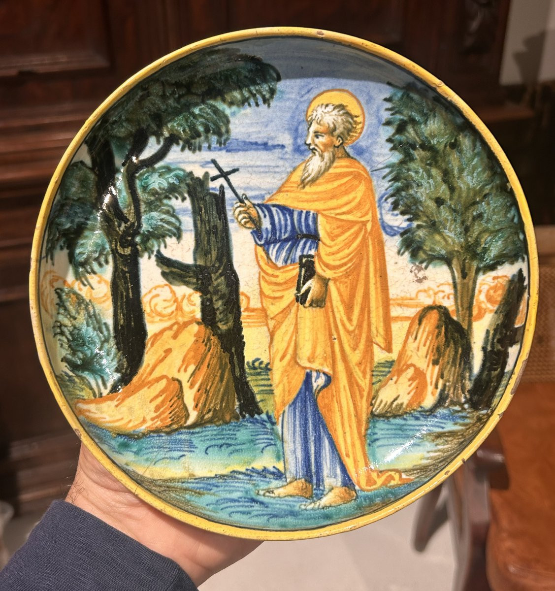 Coppa 1550ca., bottega di Durantino.-photo-3
