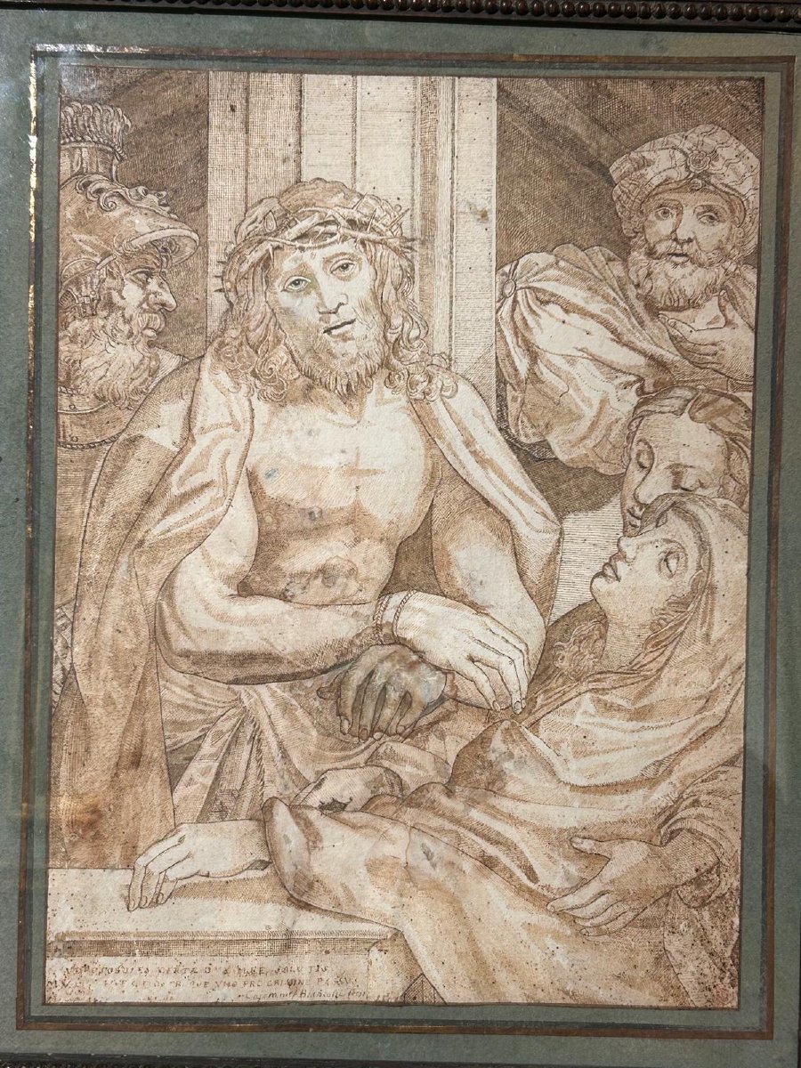 Hecce Homo, incisione o disegno del XVII s . (Inv. Correggio, Dis. Ag. Carracci) (375x270mm)-photo-2