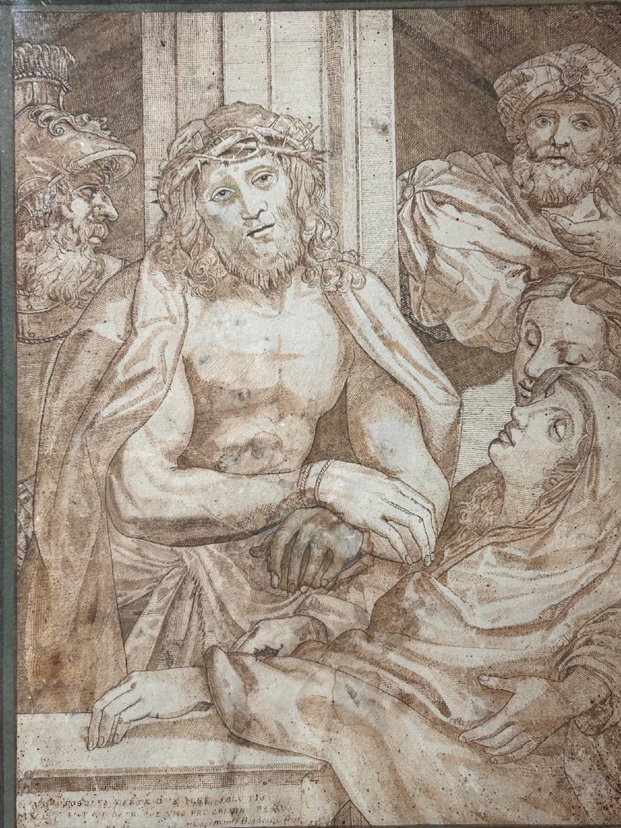 Hecce Homo, incisione o disegno del XVII s . (Inv. Correggio, Dis. Ag. Carracci) (375x270mm)-photo-4