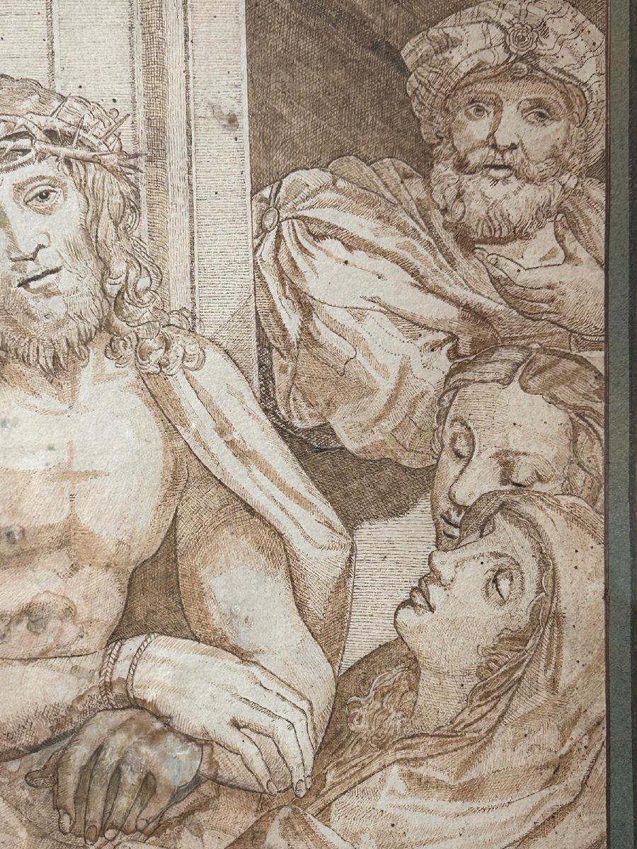 Hecce Homo, incisione o disegno del XVII s . (Inv. Correggio, Dis. Ag. Carracci) (375x270mm)-photo-2