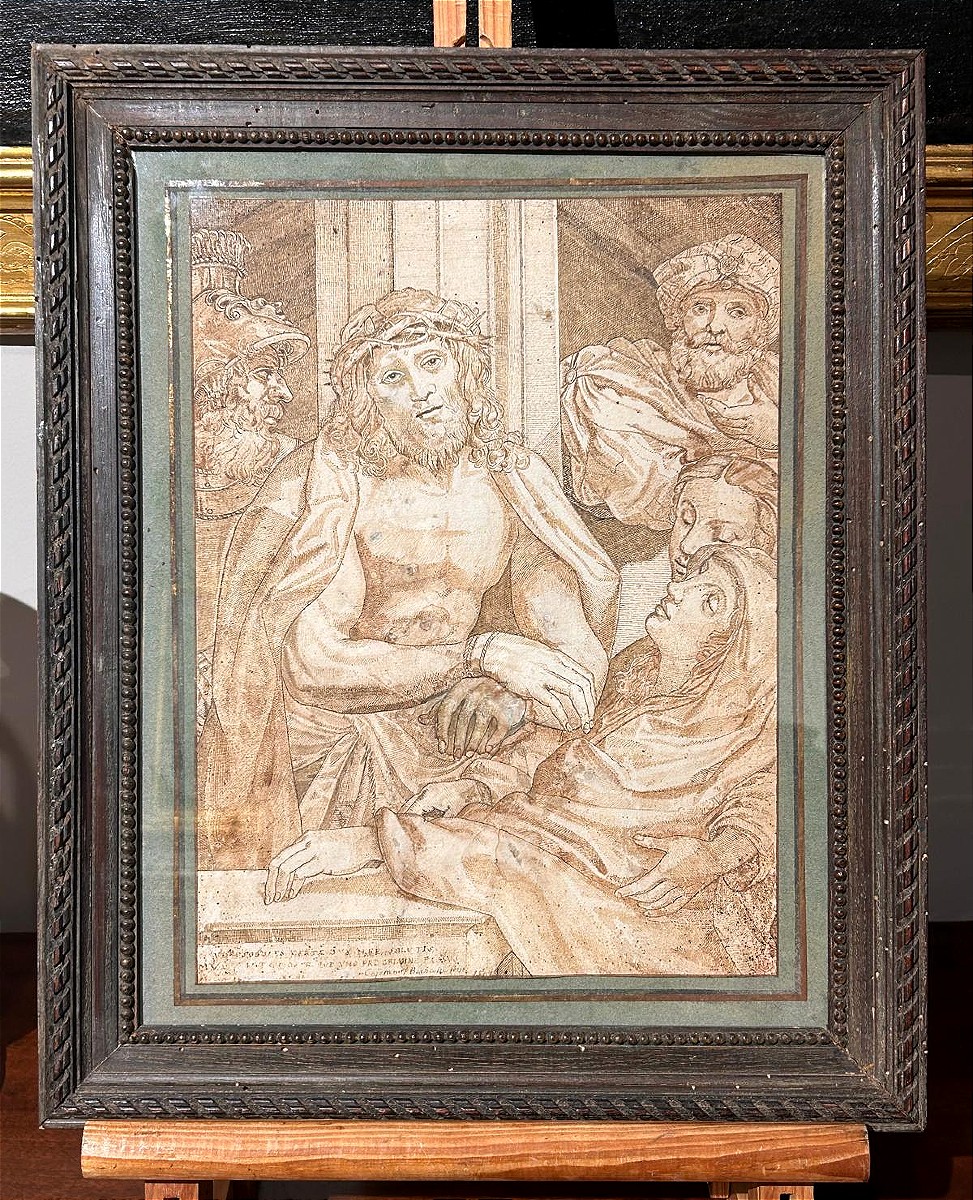 Hecce Homo, incisione o disegno del XVII s . (Inv. Correggio, Dis. Ag. Carracci) (375x270mm)