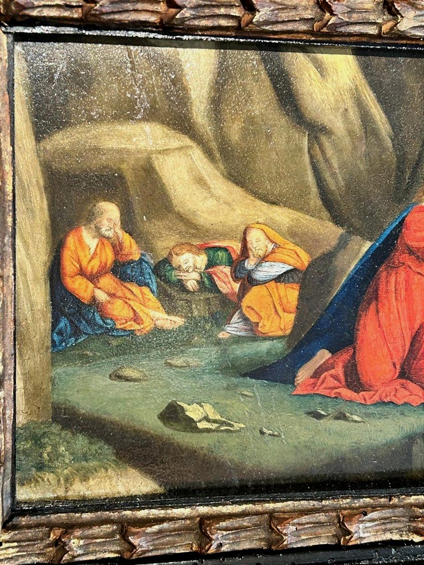 Orazione nell'orto del Getsemani, olio su tavola di scuola ferrarese del XVI secolo.-photo-3