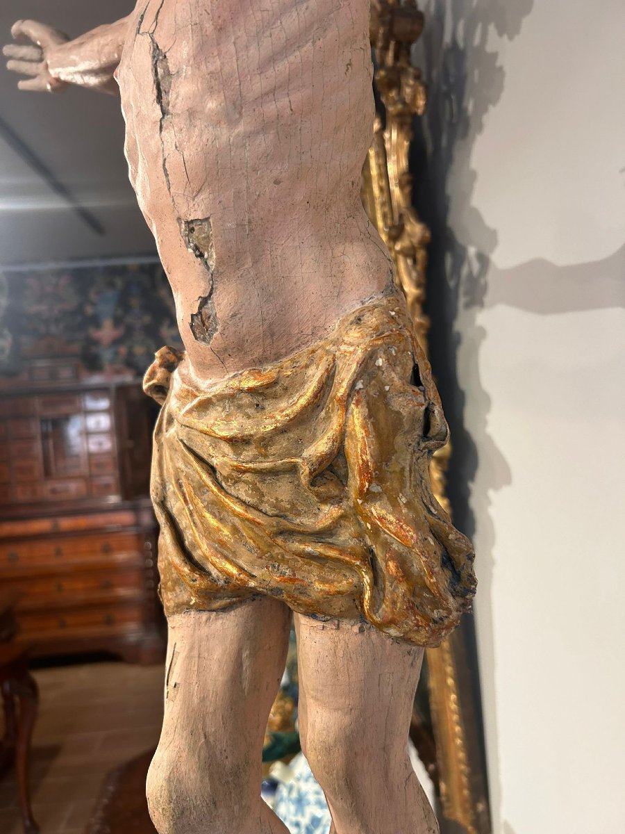 "Cristo patiens" in legno con policromia originale, Italia centrale primi del XVIs.-photo-5