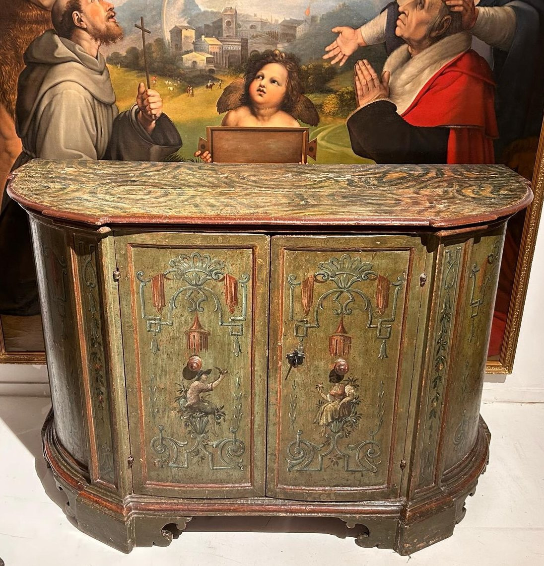 Rara credenza laccata. Laguna veneta, ultimo quarto del Seicento.-photo-1