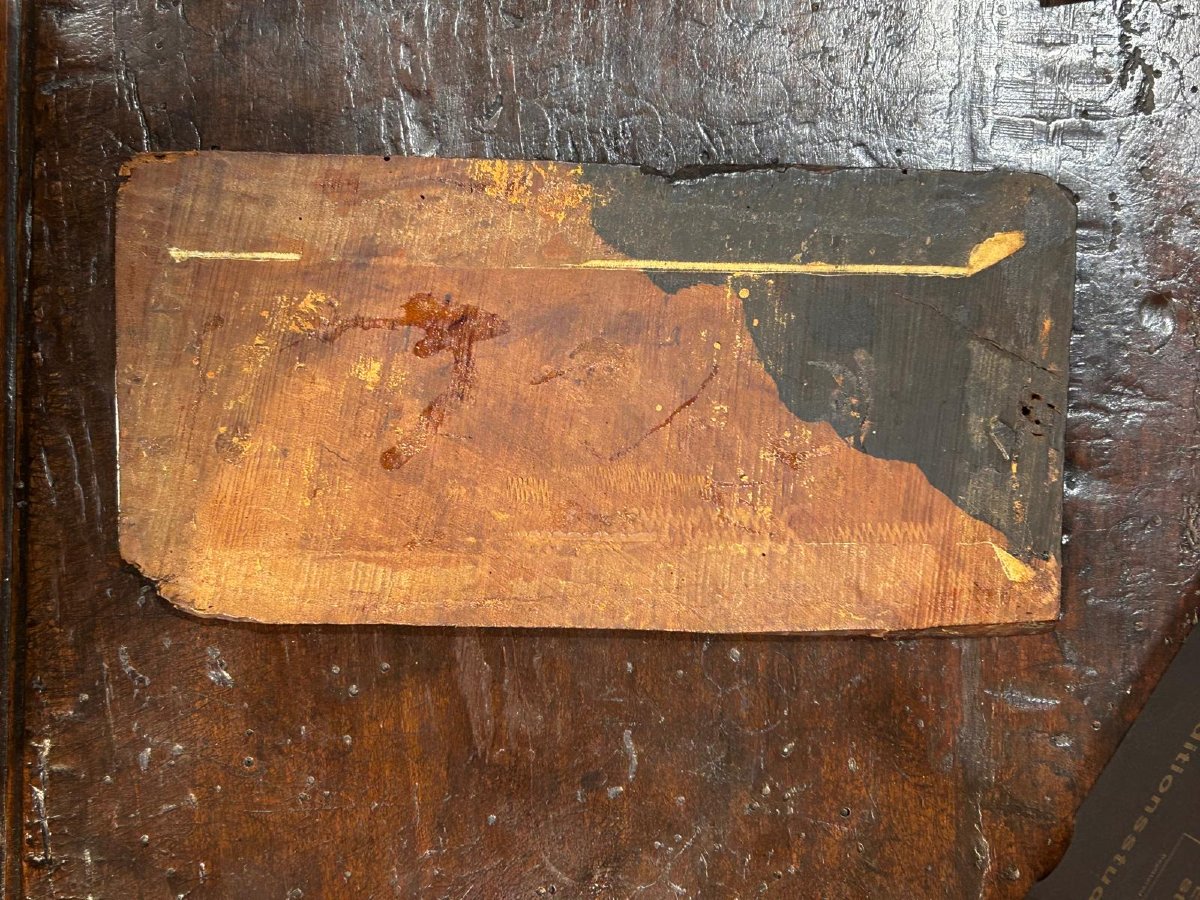 Intaglio ligneo raffigurante San Michele che sconfigge il diavolo di fine '500.-photo-2