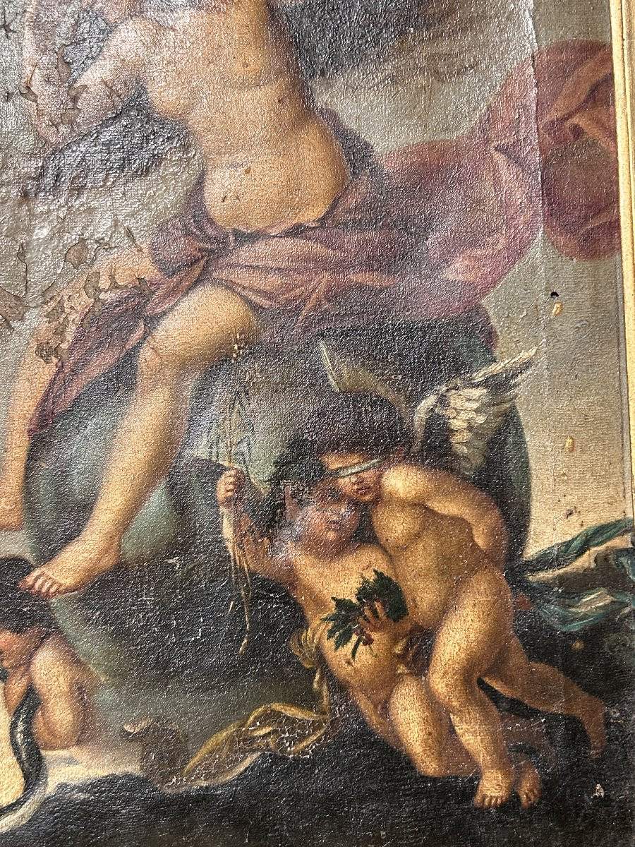Allegoria della fortuna da Salvator Rosa, olio su tela fine XVII, primi XVIII secolo.-photo-3
