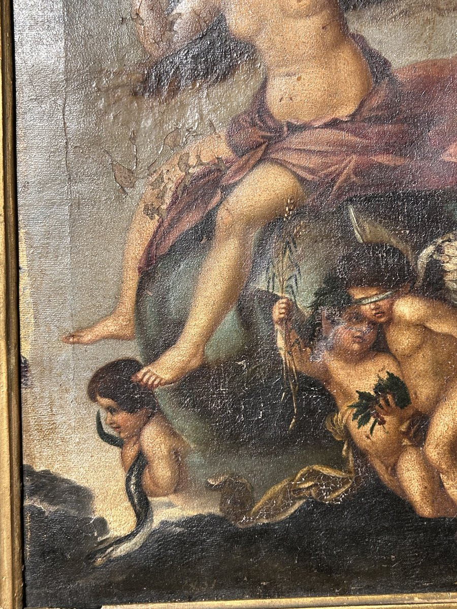 Allegoria della fortuna da Salvator Rosa, olio su tela fine XVII, primi XVIII secolo.-photo-4