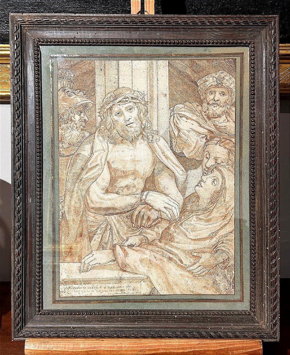 Hecce Homo, incisione o disegno del XVII s . (Inv. Correggio, Dis. Ag. Carracci) (375x270mm)