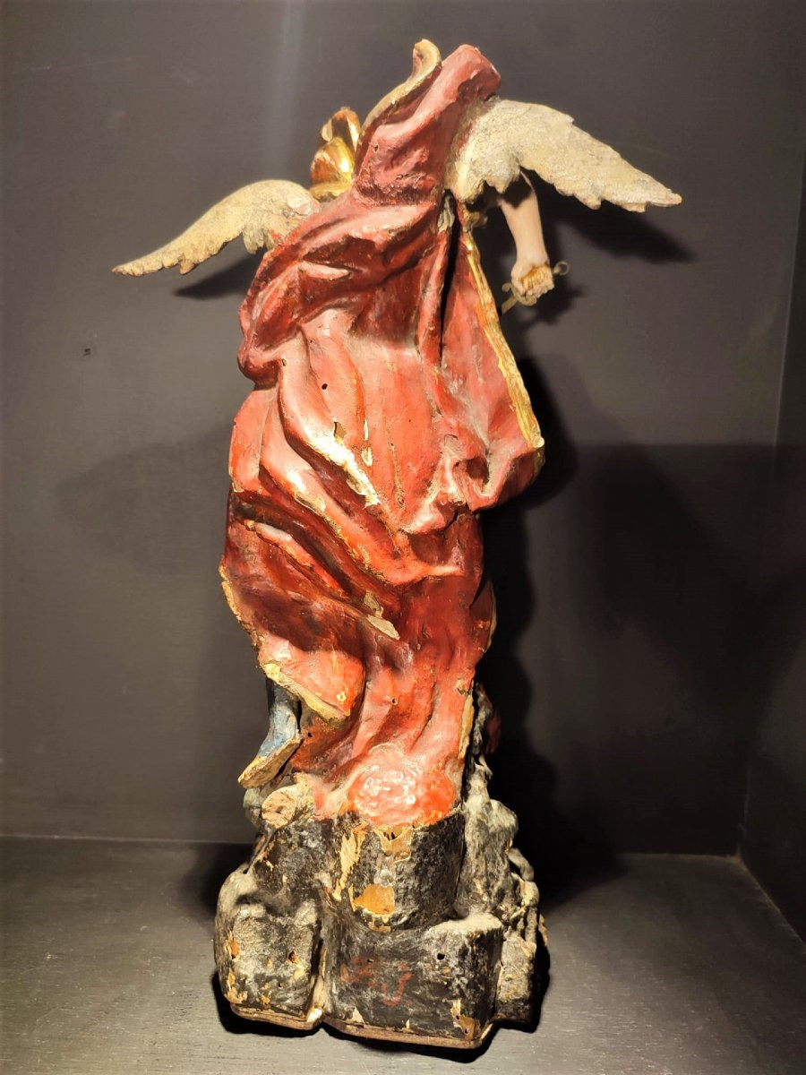 Scultura in legno policromo di San Michele Arcangelo, ambito veneto della fine del XVII secolo.-photo-2