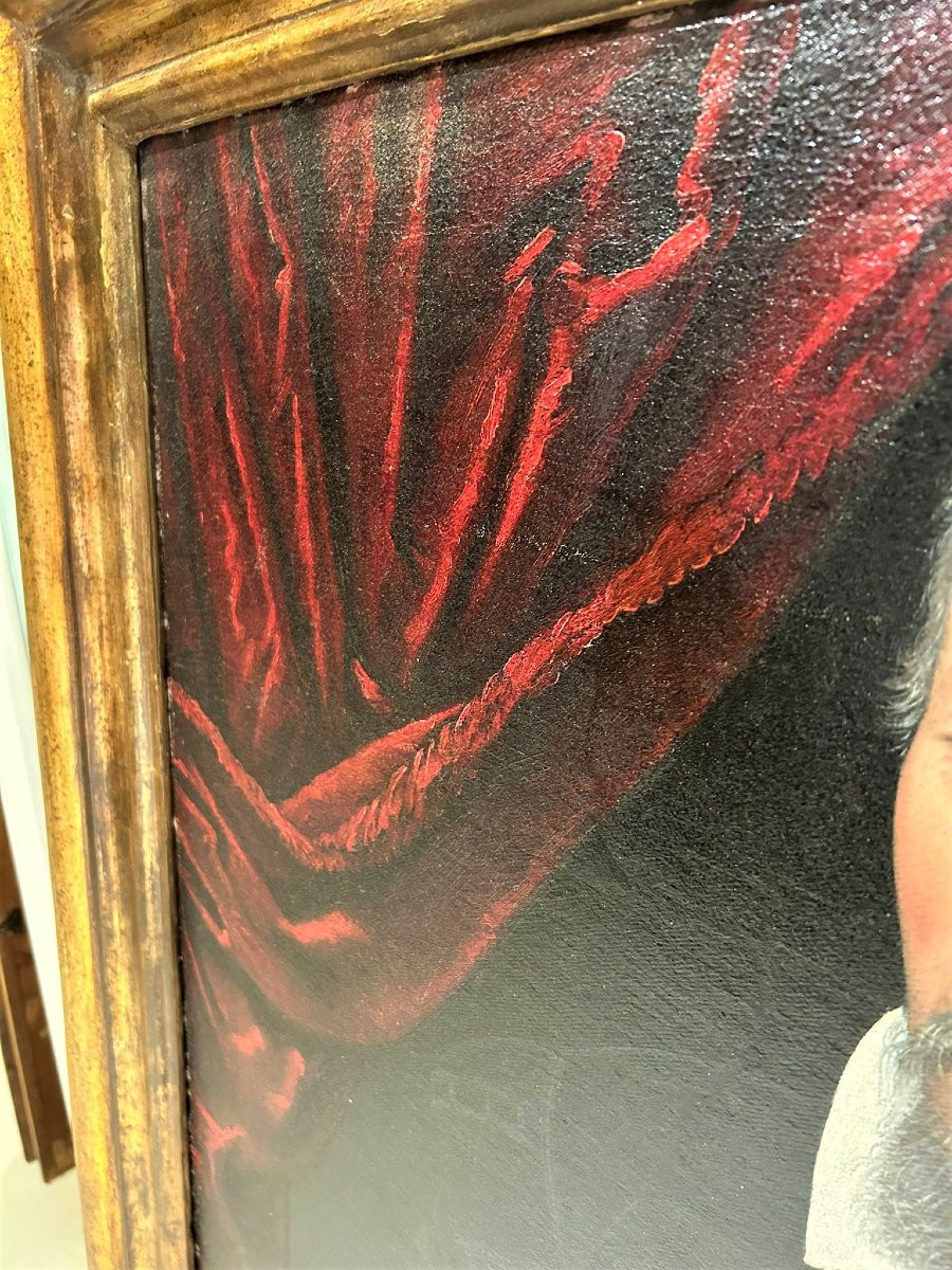 Ritratto membro della famiglia fiorentina dei Della Rena - Olio su tela della fine del XVI s.-photo-2