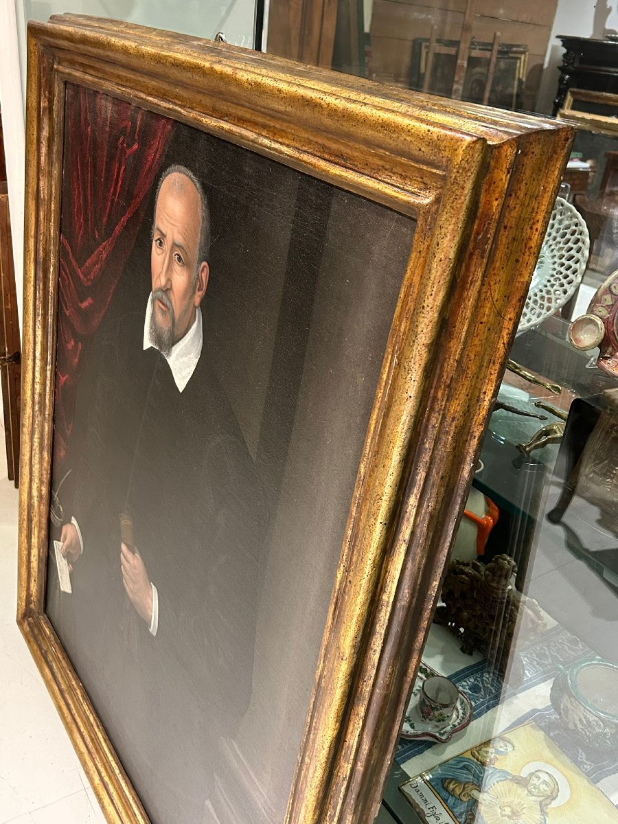 Ritratto membro della famiglia fiorentina dei Della Rena - Olio su tela della fine del XVI s.-photo-5