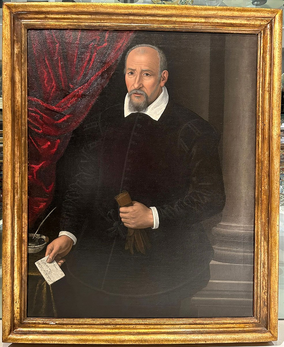 Ritratto membro della famiglia fiorentina dei Della Rena - Olio su tela della fine del XVI s.