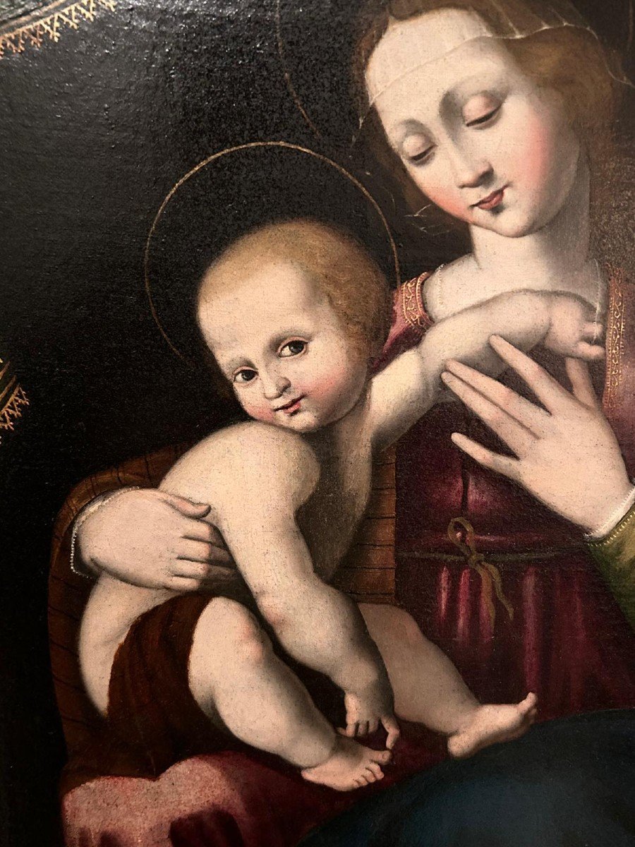 Madonna con bambino ambito di Leonardo Grazia (1503-50ca)-photo-4