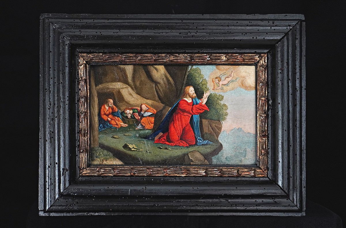 Orazione nell'orto del Getsemani, olio su tavola di scuola ferrarese del XVI secolo.