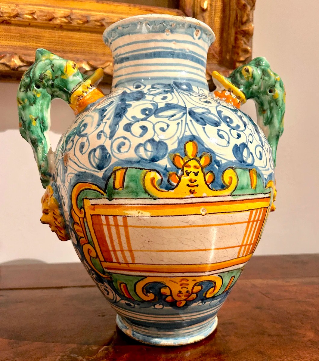 Orcio biansato di Montelupo fiorentino, metà del XVI secolo. 