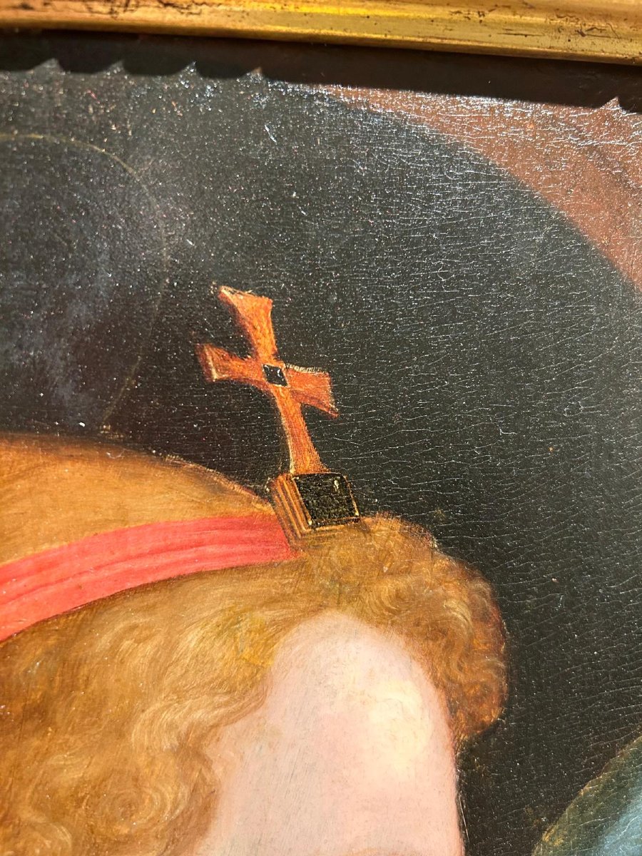 Angelo annunciante, olio su tavola dei primi del XVI secolo. Firenze, scuola di San Marco.-photo-3