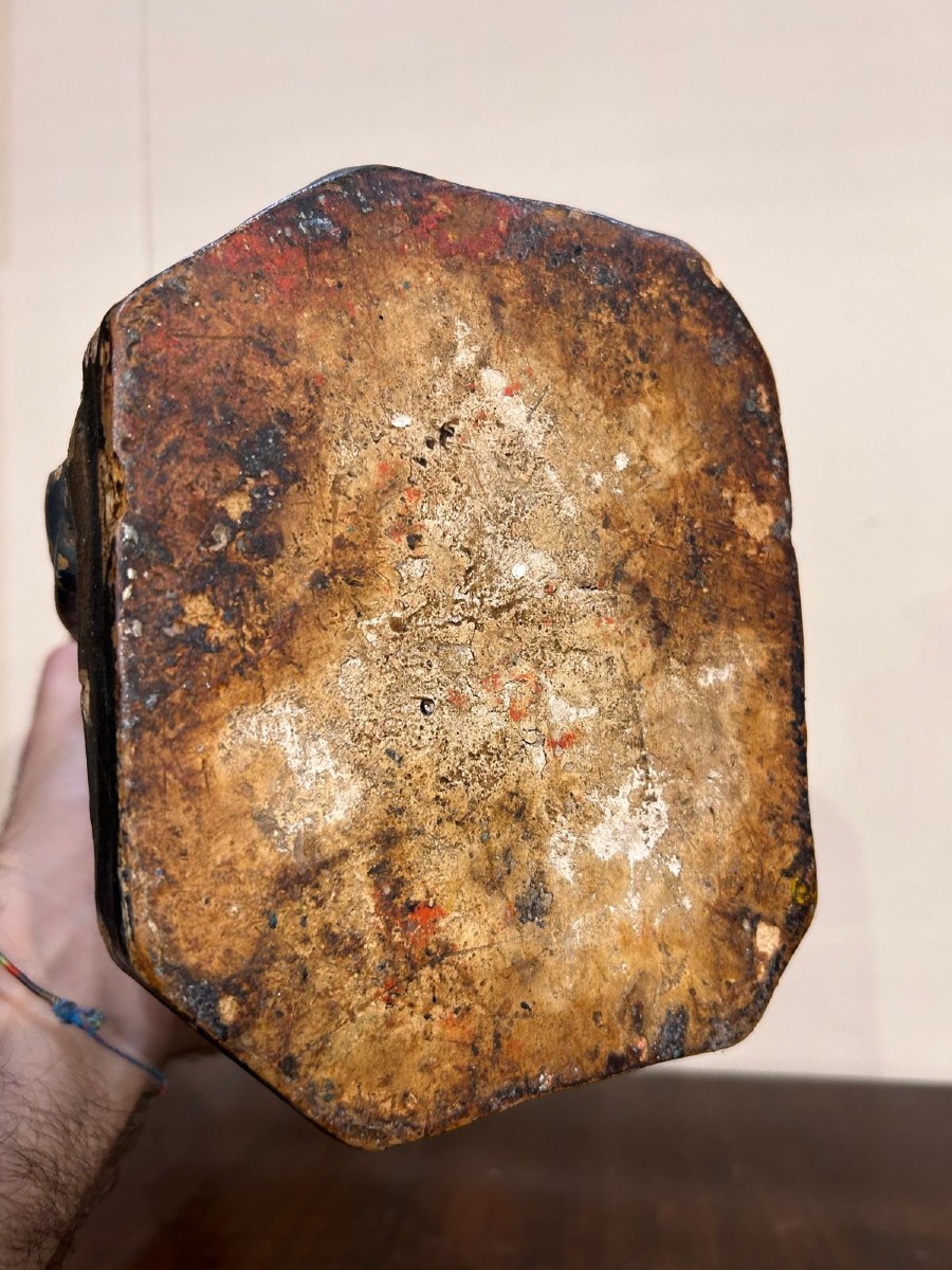 Scultura in cartapesta policroma raffigurante Maria Immacolata. Centro Italia, XVIII secolo.-photo-4