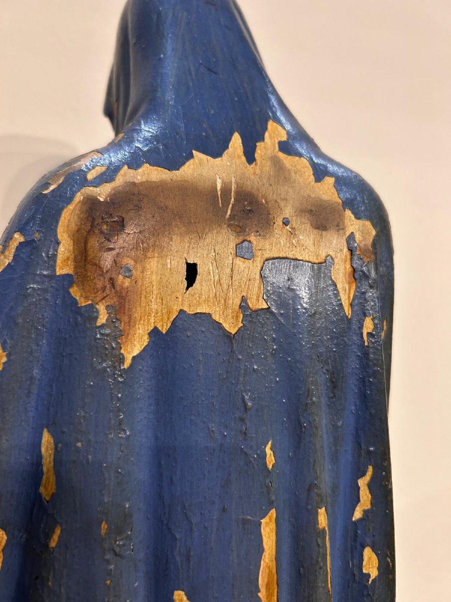 Scultura in cartapesta policroma raffigurante Maria Immacolata. Centro Italia, XVIII secolo.-photo-3