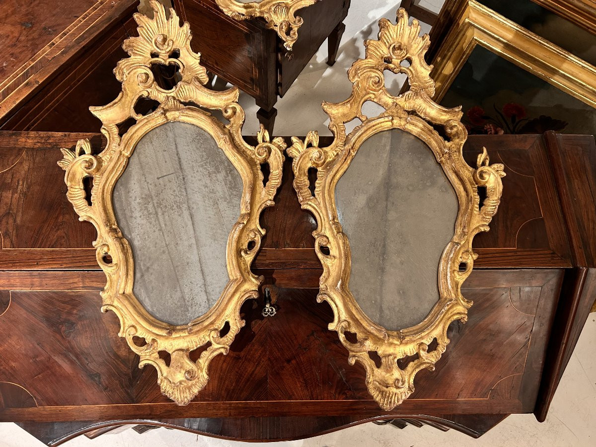 Coppia di specchierine intagliate e dorate. Italia settentrionale, 2a metà del XVIIIsec.-photo-5