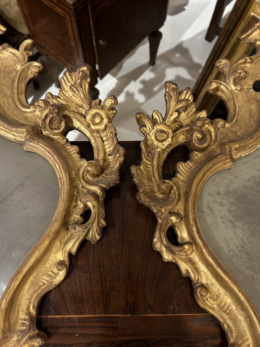 Coppia di specchiere luigi XV, prima metà del XVIIIsec. Misure 103 x 60cm.-photo-1