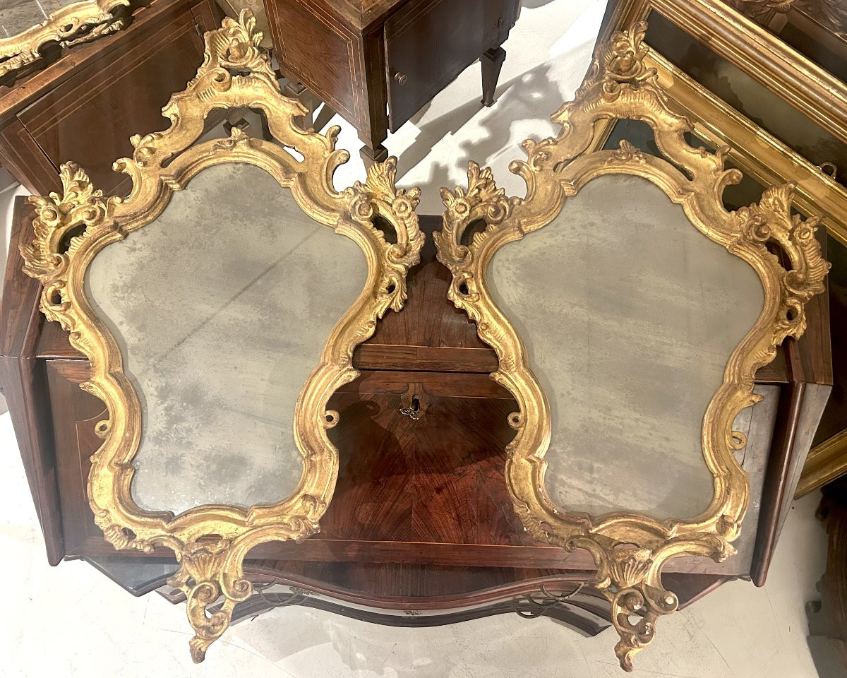Coppia di specchiere luigi XV, prima metà del XVIIIsec. Misure 103 x 60cm.-photo-5