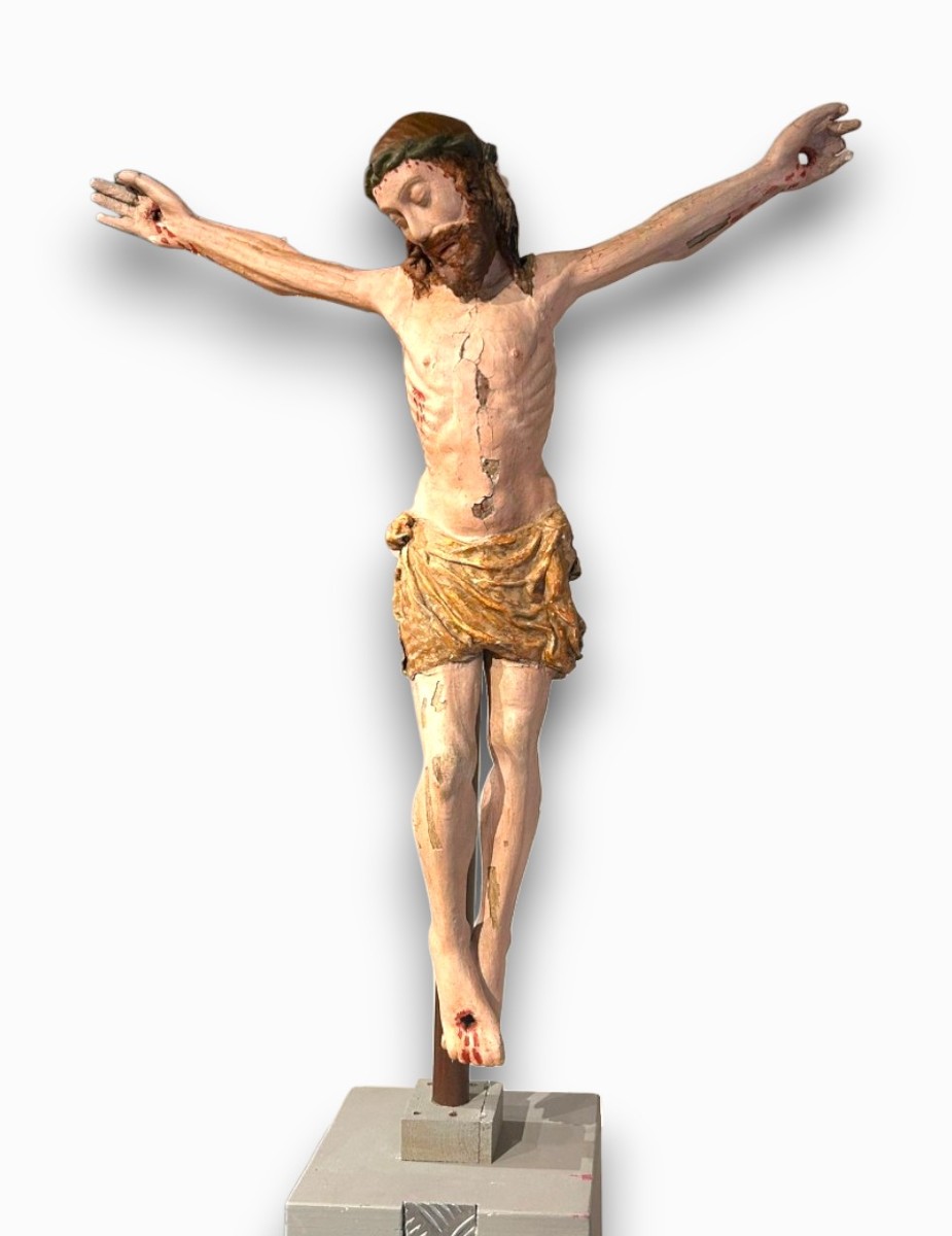 "Cristo patiens" in legno con policromia originale, Italia centrale primi del XVIs.