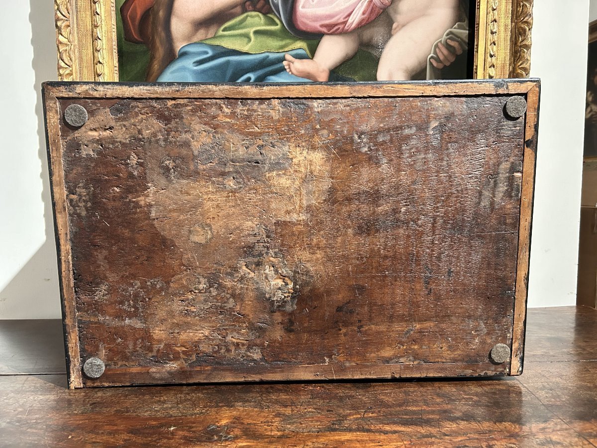 Preziosa cassa certosina riccamente intarsiata in legni pregiati e scacchiera, primi del '500.-photo-3