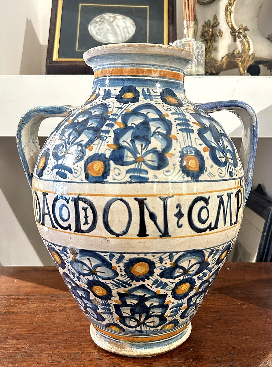 Orcio a palmetta persiana di Montelupo fiorentino, altezza 31cm.