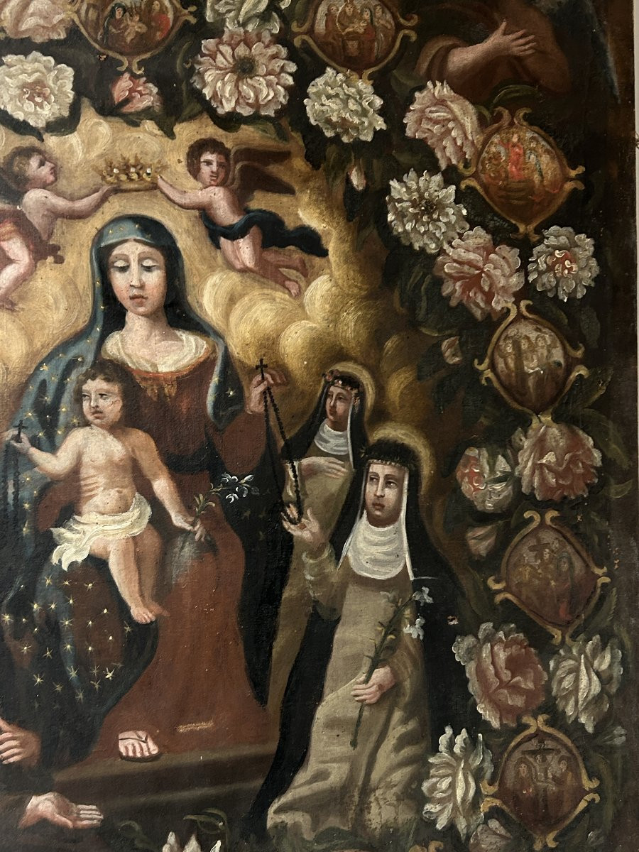 Dipinto devozionale della fine del Seicento, Italia centrale, 81cm x 97cm.-photo-4