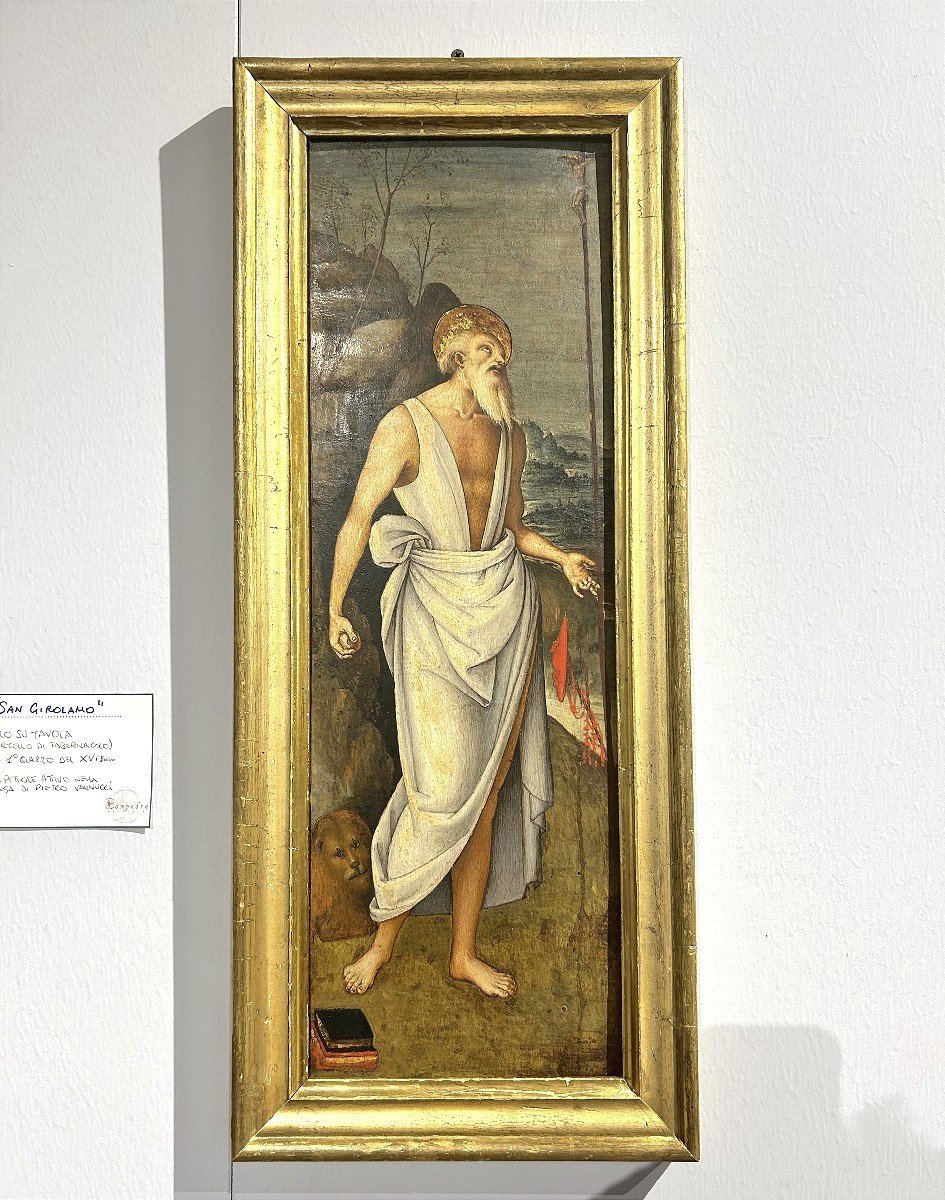 San Girolamo attr. al Maestro del tondo Greenville allievo toscano di Pietro Vannucci-photo-1