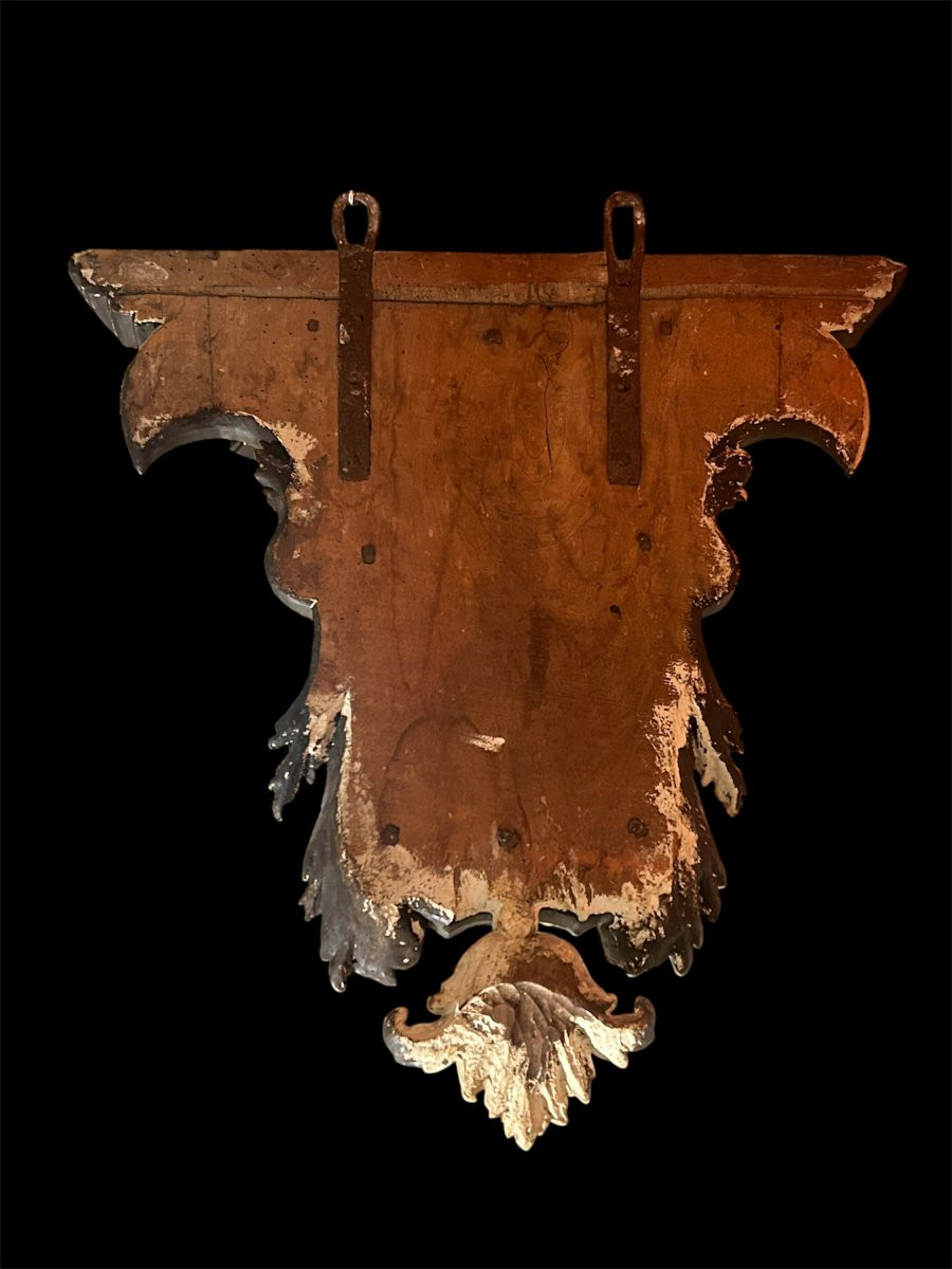 Mensola finemente intagliata e decorata ad oro e lacca nera. Italia centrale, fine del XVII sec-photo-2