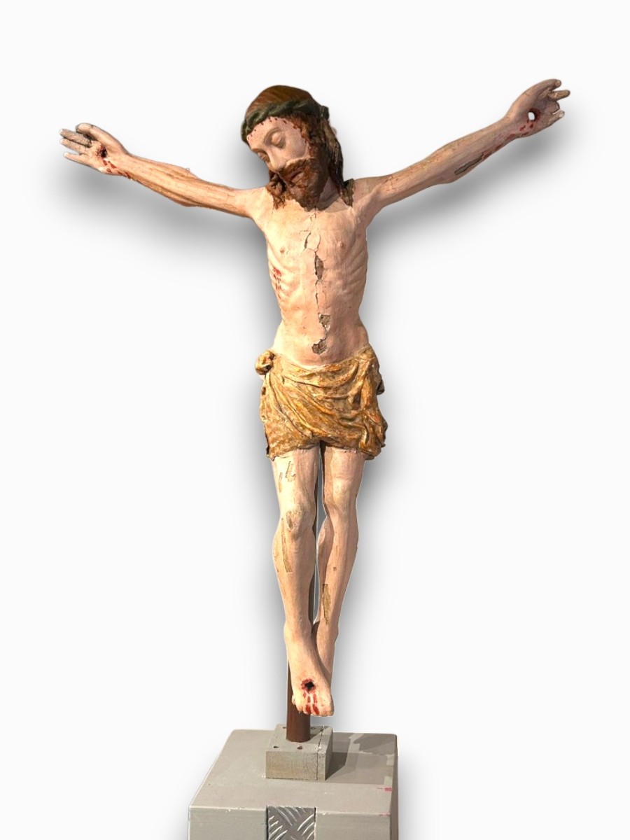 "Cristo patiens" in legno con policromia originale, Italia centrale primi del XVIs.