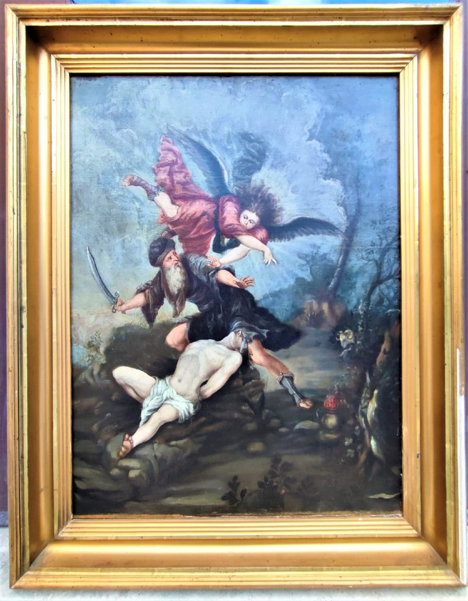 Sacrificio d'Isacco - olio su tela di scuola toscana, 2a metà del XVII secolo